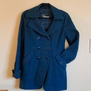 Long Blue Wool Coat